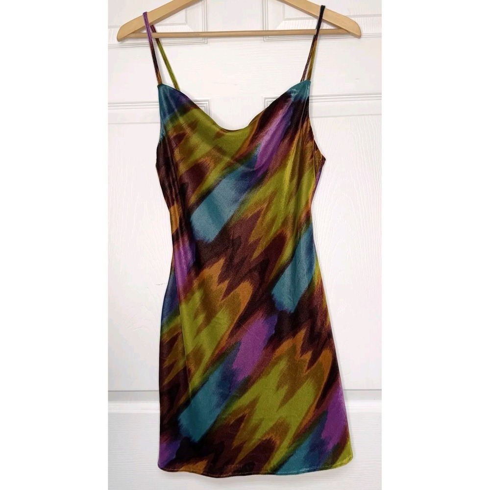 Y2K Urban Outfitters Womens S Mallory Velvet Swirl Mini Dress NWT 90s Retro